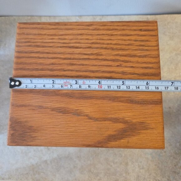 Vintage Remington Rand Oak Wood Dovetailed Index Recipe Card File Box Farmhouse - Picture 3 of 9